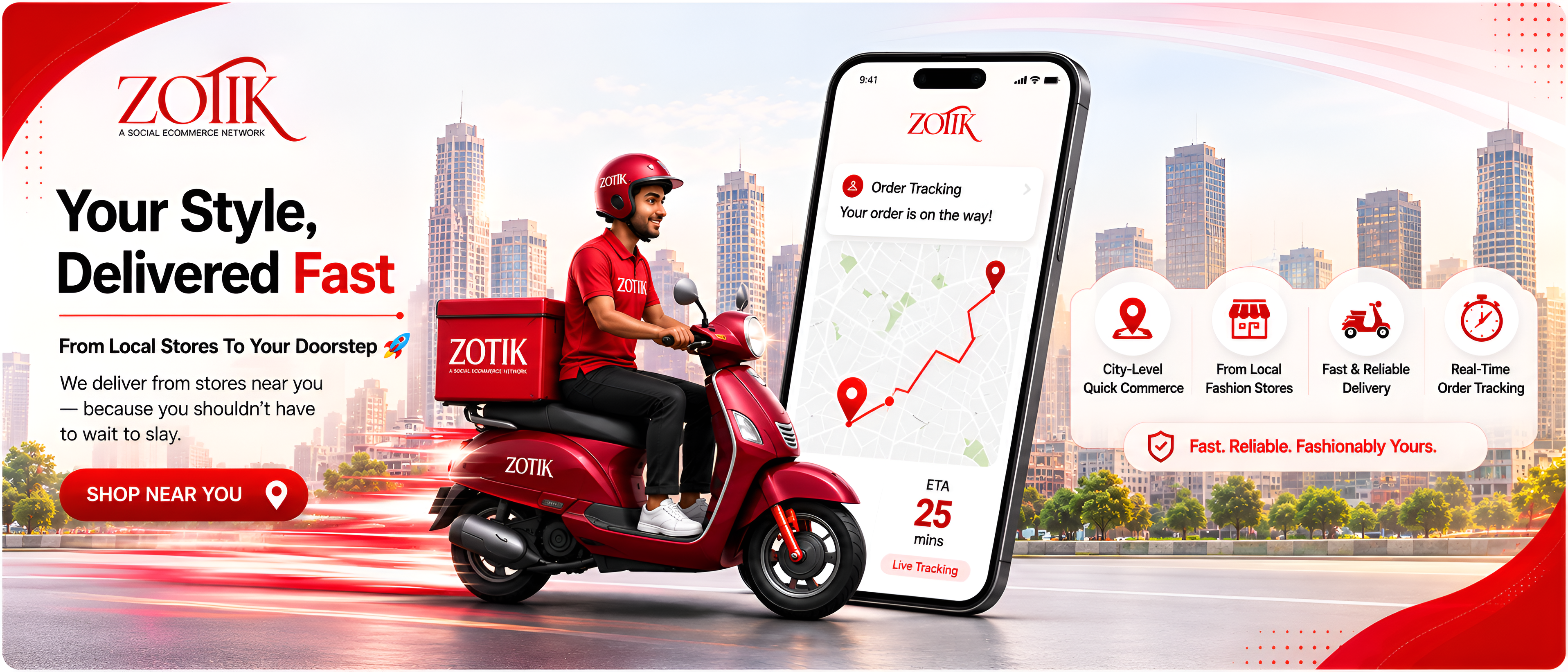 Zotik delivery from local stores with real-time order tracking
