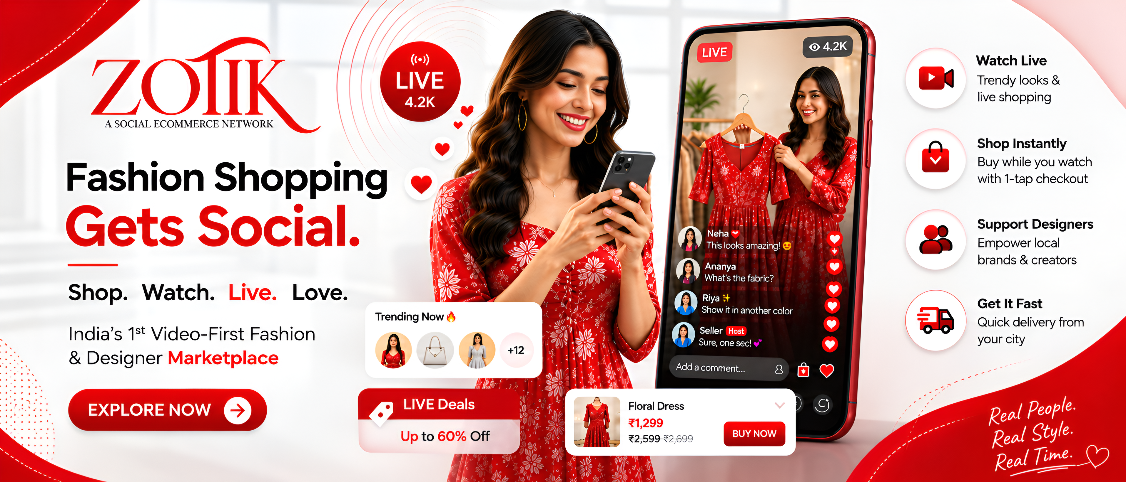 Zotik live shopping with real people, real style, and real-time sessions